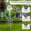 imageOutvita 8FT Ornamental Windmill Heavy Duty Durable Metal Weather Vane Garden Decoration Weather Resistant for Garden Yard Farm Seaside 8ftGray8ftwhite