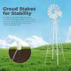 imageOutvita 8FT Ornamental Windmill Heavy Duty Durable Metal Weather Vane Garden Decoration Weather Resistant for Garden Yard Farm Seaside 8ftGray8ftwhite