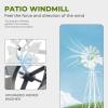 imageOutvita 8FT Ornamental Windmill Heavy Duty Durable Metal Weather Vane Garden Decoration Weather Resistant for Garden Yard Farm Seaside 8ftGray8ftwhite