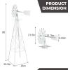 imageOutvita 8FT Ornamental Windmill Heavy Duty Durable Metal Weather Vane Garden Decoration Weather Resistant for Garden Yard Farm Seaside 8ftGray8ftwhite