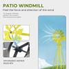 imageOutvita 8FT Ornamental Windmill Heavy Duty Durable Metal Weather Vane Garden Decoration Weather Resistant for Garden Yard Farm Seaside 8ftGray8ftyellow