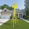 imageOutvita 8FT Ornamental Windmill Heavy Duty Durable Metal Weather Vane Garden Decoration Weather Resistant for Garden Yard Farm Seaside 8ftGray8ftyellow