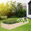 imageOutvita 8x2ft Outdoor Wooden Raised Garden Bed Planter for Vegetables Fruits Herbs Grass Backyard Patio Yard