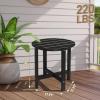 imageOutvita Adirondack Side Table 24 Inch Square Outdoor End Table HDPE Weather Resistant Coffee Table for Patio Balcony Deck Garden BlueBlack