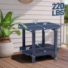 imageOutvita Adirondack Side Table 24 Inch Square Outdoor End Table HDPE Weather Resistant Coffee Table for Patio Balcony Deck Garden BlueBlue