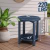 imageOutvita Adirondack Side Table 24 Inch Square Outdoor End Table HDPE Weather Resistant Coffee Table for Patio Balcony Deck Garden BlueBlue