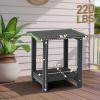imageOutvita Adirondack Side Table 24 Inch Square Outdoor End Table HDPE Weather Resistant Coffee Table for Patio Balcony Deck Garden BlueGrey
