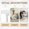 imageOutvita Adirondack Side Table 24 Inch Square Outdoor End Table HDPE Weather Resistant Coffee Table for Patio Balcony Deck Garden BlueWhite