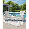 imageOutvita Adirondack Side Table 24 Inch Square Outdoor End Table HDPE Weather Resistant Coffee Table for Patio Balcony Deck Garden BlueWhite