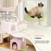imageOutvita Cat Tree 275in Small Cat Tower MultiLevel Cat Tree Tower with Cat Scratching Post and Pad Cozy Cat Condo Padded Top Bed for Kittens and Indoor Cats Pink ampamp Green