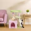 imageOutvita Cat Tree 275in Small Cat Tower MultiLevel Cat Tree Tower with Cat Scratching Post and Pad Cozy Cat Condo Padded Top Bed for Kittens and Indoor Cats Pink ampamp Green