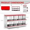 imageOutvita Chicken Nesting Box 8 Compartment Metal Nesting Box 8 Room Wall Mountable Nesting Boxes for Hen Red8 Compartments