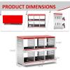 imageOutvita Chicken Nesting Box 8 Compartment Metal Nesting Box 8 Room Wall Mountable Nesting Boxes for Hen Red840L x 430W x 605H