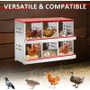 imageOutvita Chicken Nesting Box 8 Compartment Metal Nesting Box 8 Room Wall Mountable Nesting Boxes for Hen Red840L x 430W x 605H