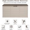 imageOutvita Deck Storage Box 75 Gallon Plastic Durable Storage Container Bin with Lid Store Patio Cushions and Yard Stools Outdoor Patio Garden PoolBrownBrown