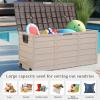 imageOutvita Deck Storage Box 75 Gallon Plastic Durable Storage Container Bin with Lid Store Patio Cushions and Yard Stools Outdoor Patio Garden PoolBrownBrown