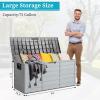 imageOutvita Deck Storage Box 75 Gallon Plastic Durable Storage Container Bin with Lid Store Patio Cushions and Yard Stools Outdoor Patio Garden PoolBrownGray BodyGray Lid