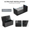 imageOutvita Foldable 75 Gallon Outdoor Storage Box Plastic Storage Containers with Lid Patio Deck Box Furniture for Garden Pool Balcony Yard Gray BodyBlack LidBlack