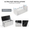 imageOutvita Foldable 75 Gallon Outdoor Storage Box Plastic Storage Containers with Lid Patio Deck Box Furniture for Garden Pool Balcony Yard Gray BodyBlack LidWhite