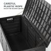 imageOutvita Foldable 75 Gallon Outdoor Storage Box Plastic Storage Containers with Lid Patio Deck Box Furniture for Garden Pool Balcony Yard Gray BodyBlack LidBlack