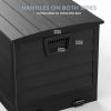 imageOutvita Foldable 75 Gallon Outdoor Storage Box Plastic Storage Containers with Lid Patio Deck Box Furniture for Garden Pool Balcony Yard Gray BodyBlack LidBlack