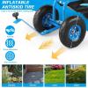 imageOutvita Garden Cart Gardening Workseat wWheels Rolling Work Seat with Adjustable 360 Degree Swivel Seat Basket and Tool Tray Patio Wagon Scooter for Lawn Yard Outdoor PlantingGreenBlue