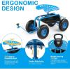 imageOutvita Garden Cart Gardening Workseat wWheels Rolling Work Seat with Adjustable 360 Degree Swivel Seat Basket and Tool Tray Patio Wagon Scooter for Lawn Yard Outdoor PlantingGreenBlue