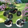 imageOutvita Garden Cart Gardening Workseat wWheels Rolling Work Seat with Adjustable 360 Degree Swivel Seat Basket and Tool Tray Patio Wagon Scooter for Lawn Yard Outdoor PlantingGreenGreen