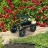 imageOutvita Garden Cart Gardening Workseat wWheels Rolling Work Seat with Adjustable 360 Degree Swivel Seat Basket and Tool Tray Patio Wagon Scooter for Lawn Yard Outdoor PlantingGreenGreen