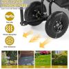 imageOutvita Garden Cart Outdoor Rolling Garden Scooter WAdjustable 360 Degree Swivel Seat Extendable Handle Tool Tray ampamp Storage Basket Gardening Stool for PlantingBlack