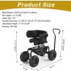 imageOutvita Garden Cart Outdoor Rolling Garden Scooter WAdjustable 360 Degree Swivel Seat Extendable Handle Tool Tray ampamp Storage Basket Gardening Stool for PlantingBlack