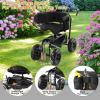 imageOutvita Garden Cart Outdoor Rolling Garden Scooter WAdjustable 360 Degree Swivel Seat Extendable Handle Tool Tray ampamp Storage Basket Gardening Stool for PlantingBlack