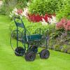 imageOutvita Garden Hose Reel Cart Lawn Water Planting Cart with Wheels Heavy Duty Outdoor Yard Water Planting Truck Holds 300Feet of 58Inch Hose with Storage Basket for Patio FarmGreen