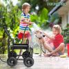 imageOutvita Garden Hose Reel Cart Lawn Water Planting Cart with Wheels Heavy Duty Outdoor Yard Water Planting Truck with Storage Basket for Patio FarmBlack