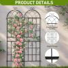 imageOutvita Garden Trellis for Climbing Plants 2 Pack 5 Ft Large Decorative Outdoor Cucumber Trellis Rust Proof Metal Vegetables Flowers Support for Tomatoes Vines RosesGrid Pattern5 FtGrid pattern