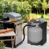 imageOutvita Gas Tank Storage Box 157in Wicker Propane Tank Cover Table for Fire Pit Table and Gas Grill Patio Furniture BrownBlack
