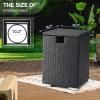imageOutvita Gas Tank Storage Box 157in Wicker Propane Tank Cover Table for Fire Pit Table and Gas Grill Patio Furniture BrownBlack