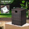 imageOutvita Gas Tank Storage Box 157in Wicker Propane Tank Cover Table for Fire Pit Table and Gas Grill Patio Furniture BrownBrown