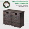 imageOutvita Gas Tank Storage Box 157in Wicker Propane Tank Cover Table for Fire Pit Table and Gas Grill Patio Furniture BrownBrown