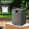 imageOutvita Gas Tank Storage Box 157in Wicker Propane Tank Cover Table for Fire Pit Table and Gas Grill Patio Furniture BrownGray