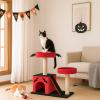 imageOutvita Halloween Cat Tree 44quot Cat Tower with Spacious Cat Condo Gothic Scratching Posts with 1 Padded Perches Large Platform Cat Activities Furniture Red ampamp Black26