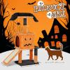 imageOutvita Halloween Cat Tree 44quot Cat Tower with Spacious Cat Condo Gothic Scratching Posts with 1 Padded Perches Large Platform Cat Activities Furniture Red ampamp Black40