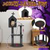 imageOutvita Halloween Cat Tree 44quot Cat Tower with Spacious Cat Condo Gothic Scratching Posts with 1 Padded Perches Large Platform Cat Activities Furniture Red ampamp Black57
