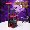 imageOutvita Halloween Cat Tree 44quot Cat Tower with Spacious Cat Condo Gothic Scratching Posts with 1 Padded Perches Large Platform Cat Activities Furniture Red ampamp Black531