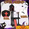 imageOutvita Halloween Cat Tree 44quot Cat Tower with Spacious Cat Condo Gothic Scratching Posts with 1 Padded Perches Large Platform Cat Activities Furniture Red ampamp Black53