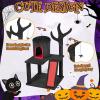 imageOutvita Halloween Cat Tree 44quot Cat Tower with Spacious Cat Condo Gothic Scratching Posts with 1 Padded Perches Large Platform Cat Activities Furniture Red ampamp Black42