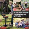 imageOutvita IndoorOutdoor Electric Grill 1600W Portable Removable Stand Grill with Double Layer Design for BBQ Patio ampamp Backyard RedBlack