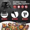 imageOutvita IndoorOutdoor Electric Grill 1600W Portable Removable Stand Grill with Double Layer Design for BBQ Patio ampamp Backyard RedBlack
