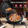 imageOutvita IndoorOutdoor Electric Grill 1600W Portable Removable Stand Grill with Double Layer Design for BBQ Patio ampamp Backyard RedBlack