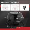 imageOutvita IndoorOutdoor Electric Grill 1600W Portable Removable Stand Grill with Double Layer Design for BBQ Patio ampamp Backyard RedBlack